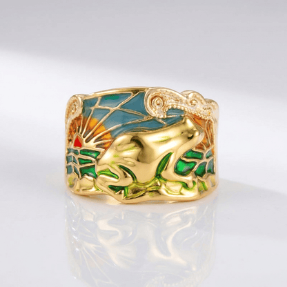 Anillo de oro rosa, atemporal y ornamentado, de Rose & Oliver, con diseño elaborado y acabado brillante, perfecto para ocasiones especiales.