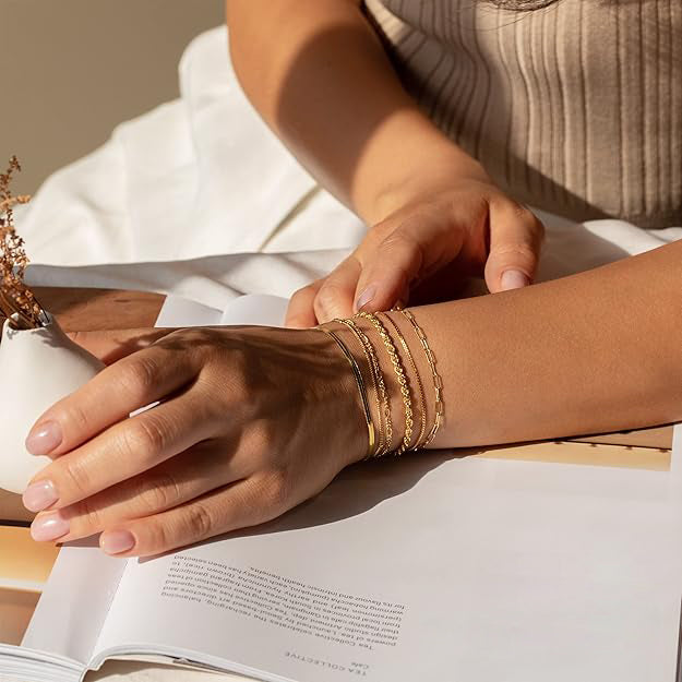 Armbandset Vernetta™ Gold von Rose & Oliver, elegante Armbänder mit feinen und zarten Details.